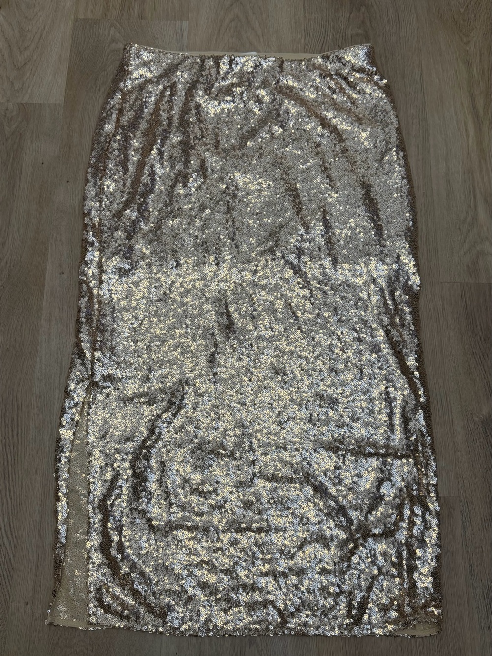 H&M Gold Sequin Pencil Skirt